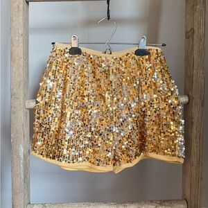Gold Sequin Women's Shorts